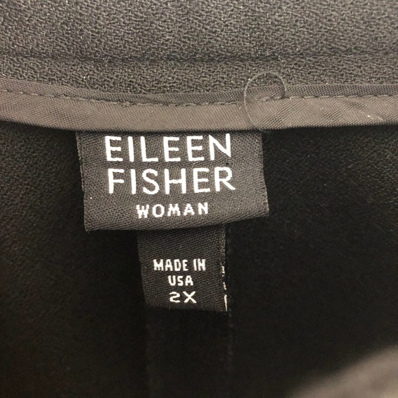 Eileen Fisher Black Straight Leg Pants - Picture 2 of 4